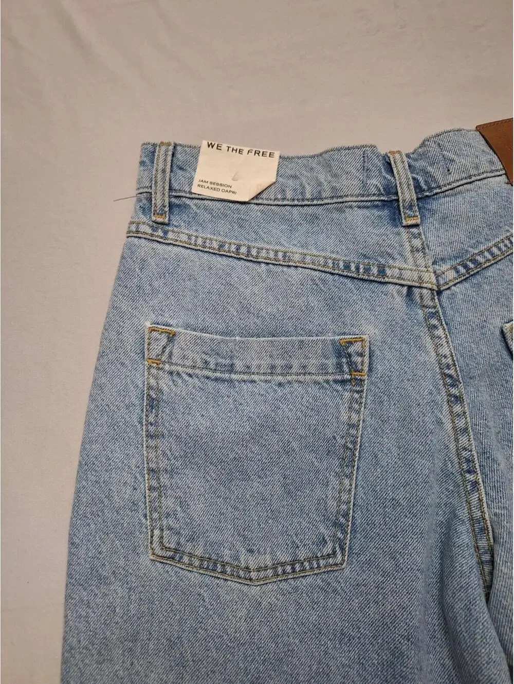 We The Free Jam Session Light Blue Relaxed Fit Denim Capri Jean Shorts